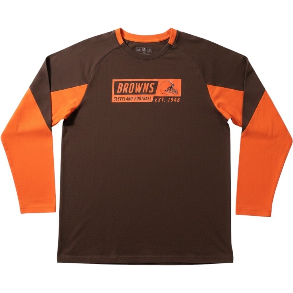 Fanatics Cleveland Browns Shirt Mens 3XL Brown Orange Long Sleeve Graphic Tee